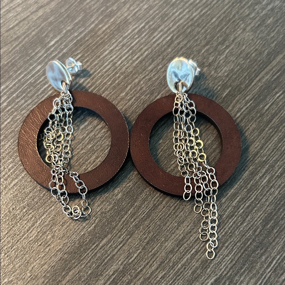 Sterling Silver Plated Dangle Earrings by Vidda Collection